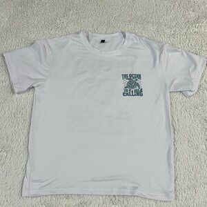 SHEIN White and Green Short Sleeve Tee with Graphic